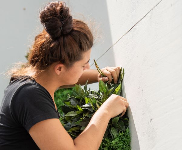 Groene kunstplanten